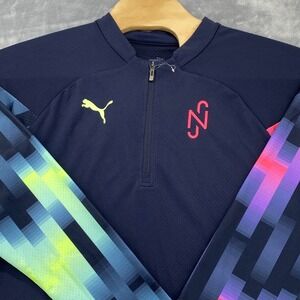 Puma Neymar Jr 24/7 Soccer Training 1/4‎ Zip Pullover Blue Neon XXL 605555-06
